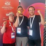 Das Boccia-Team mit Sonja Krause, Johannes Brandl und Betreuer Niklas Woldrich freute sich über sein hervorragendes Abschneiden.